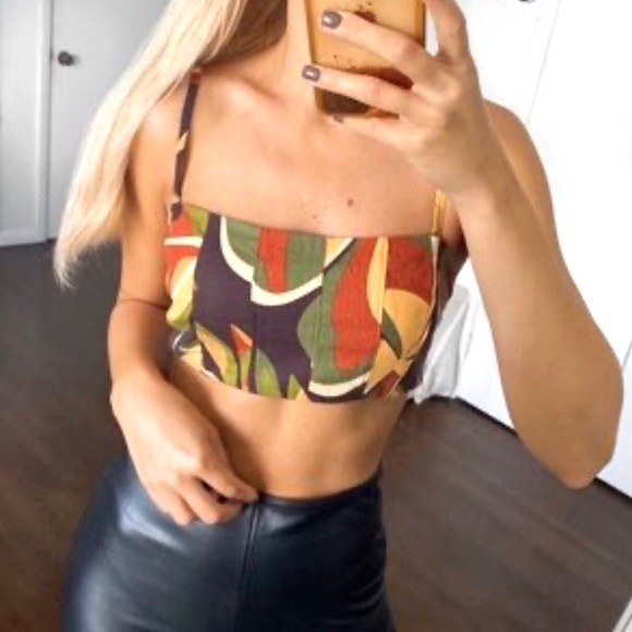 House of Harlow 1960 Linen Blend Cropped Top Size Large - Picture 4 of 11